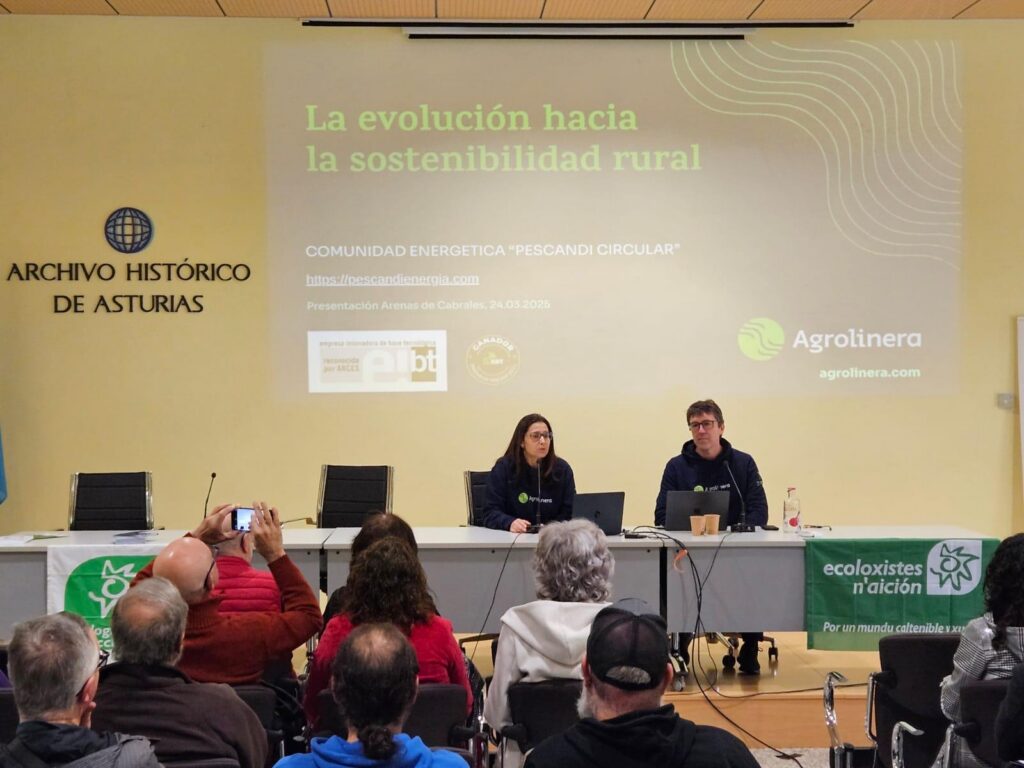 Presentación en Oviedo en las jornadas “Comunidades Energéticas y Autoconsumo en Asturies”, con Ecologistas en Acción. Marzo 2025